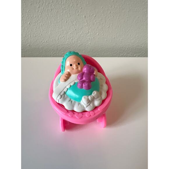 Fisher-Price Little People Baby 1997 Pink Stroller 1996 - Picture 1 of 4
